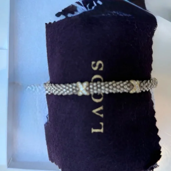 Lagos diamond sterling and gold X bracelet - Picture 2 of 2